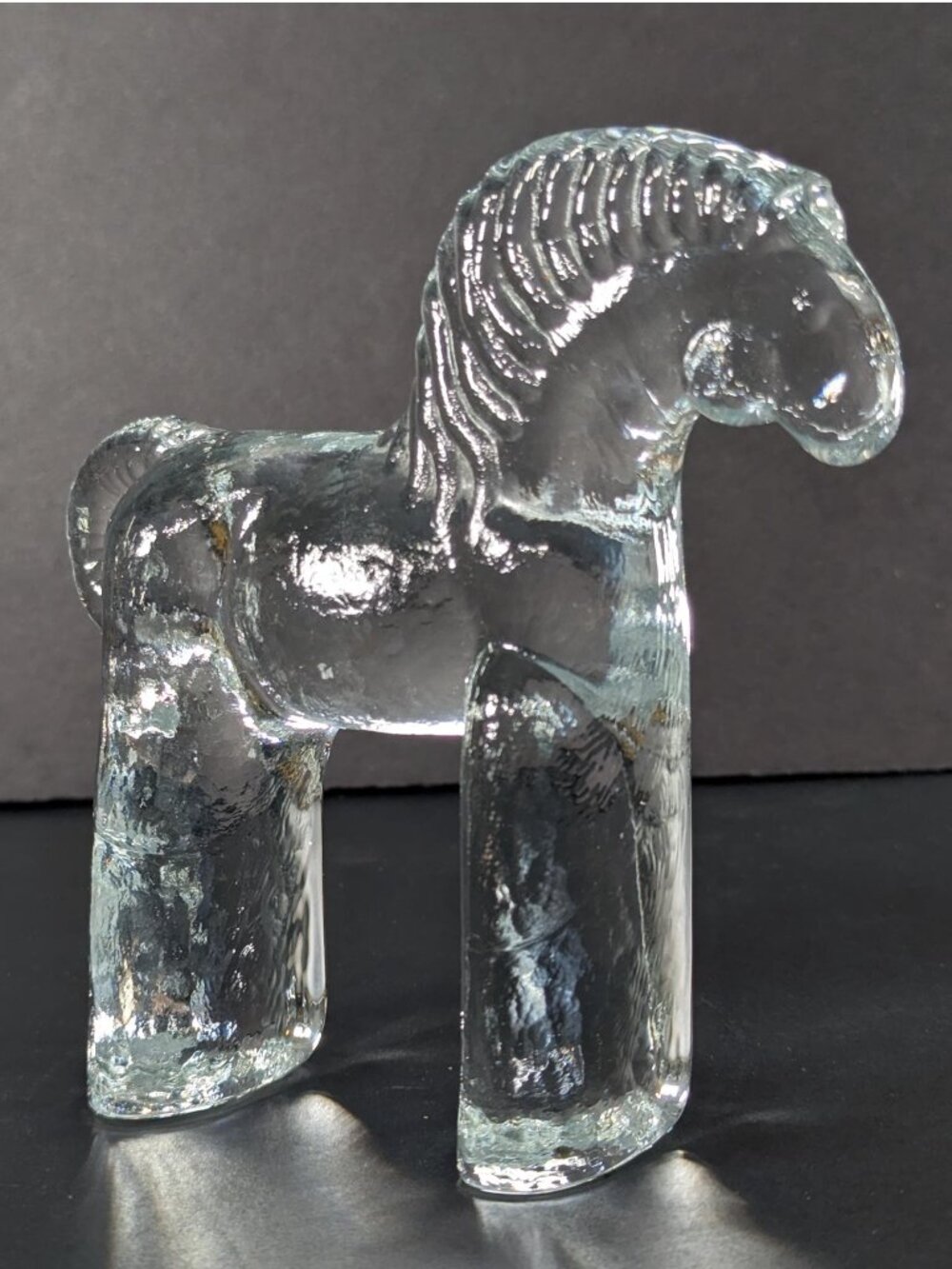 Vintage Kosta Boda Glass Horse Figurine, Boda Noah by Bertil Vallien
